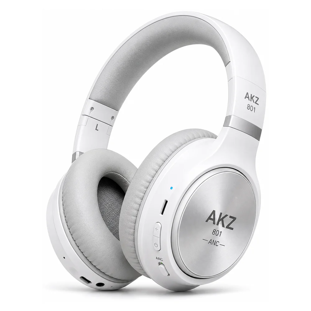 Casque Wireless Headset ANC AKZ 801 blanc/gris