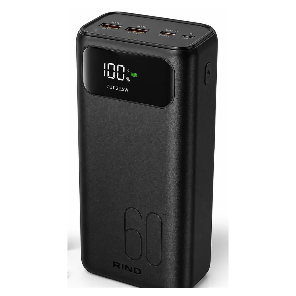 Power Bank Rind PD-601 60 000 mAh 22.5W noire